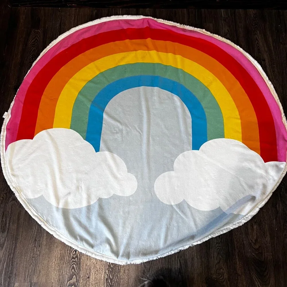 Nordstrom Rack Rainbow Beach Towel Blanket Wall Hanging Playmat Round LGBTQ